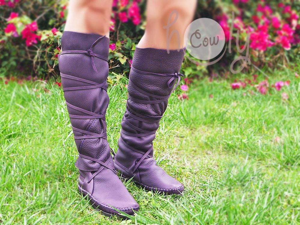 Purple high boots sale