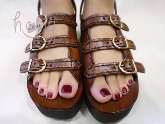 Buy Handmade Brown Leather Platform Sandals Brown Leather Sandals