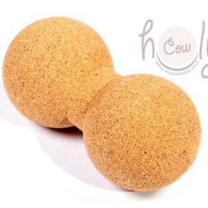 Set of 2 Yoga Massage Peanut Balls Made From Sustainable Eco Friendly Cork Available In Two Sizes, FREE SHIPPING
