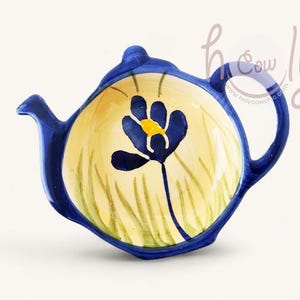 Handmade And Hand Painted Ceramic Tea Bag Holder, FREE SHIPPING
