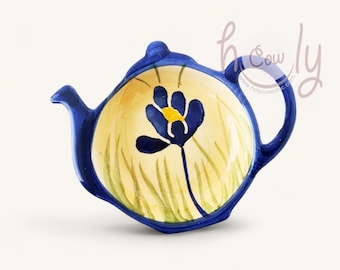 Handmade And Hand Painted Ceramic Tea Bag Holder, FREE SHIPPING