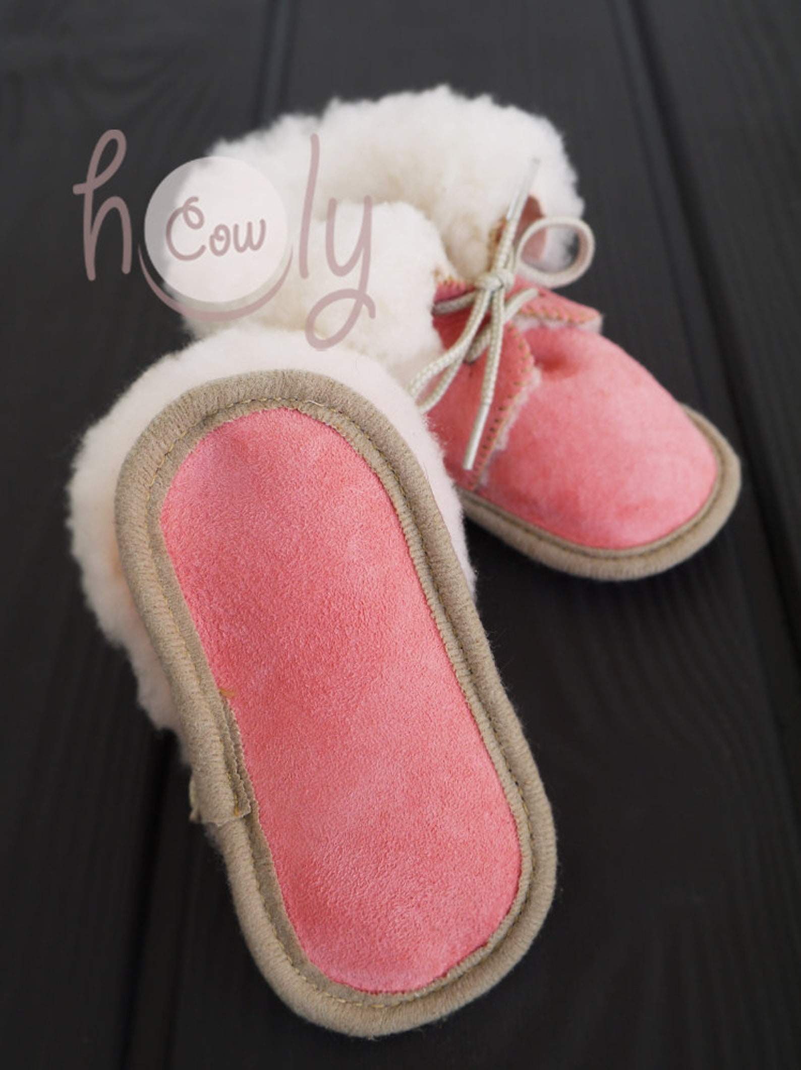 Handmade Pink Sheepskin Baby Boots Pink Baby Boots Pink Etsy