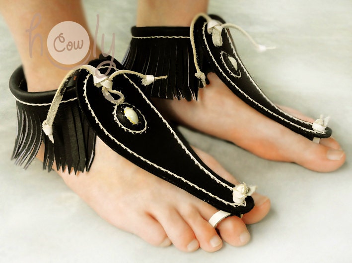 Black Leather Barefoot Sandals Leather Sandals Mens Sandals Etsy