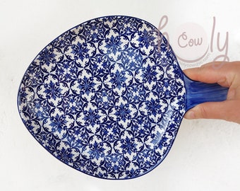 Ręcznie wykonany ceramiczny półmisek zdobiony malowanymi portugalskimi kafelkami, BEZPŁATNA WYSYŁKA