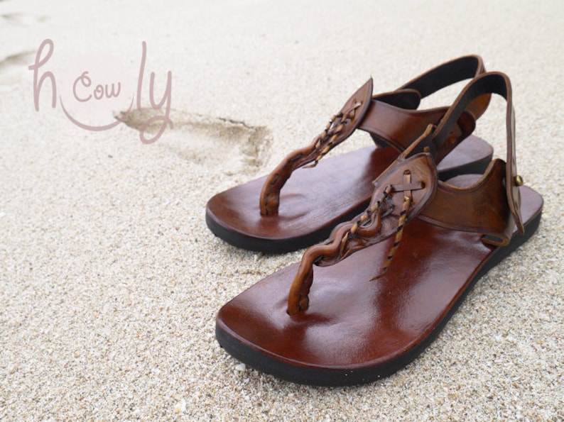 brown leather sandals size 7