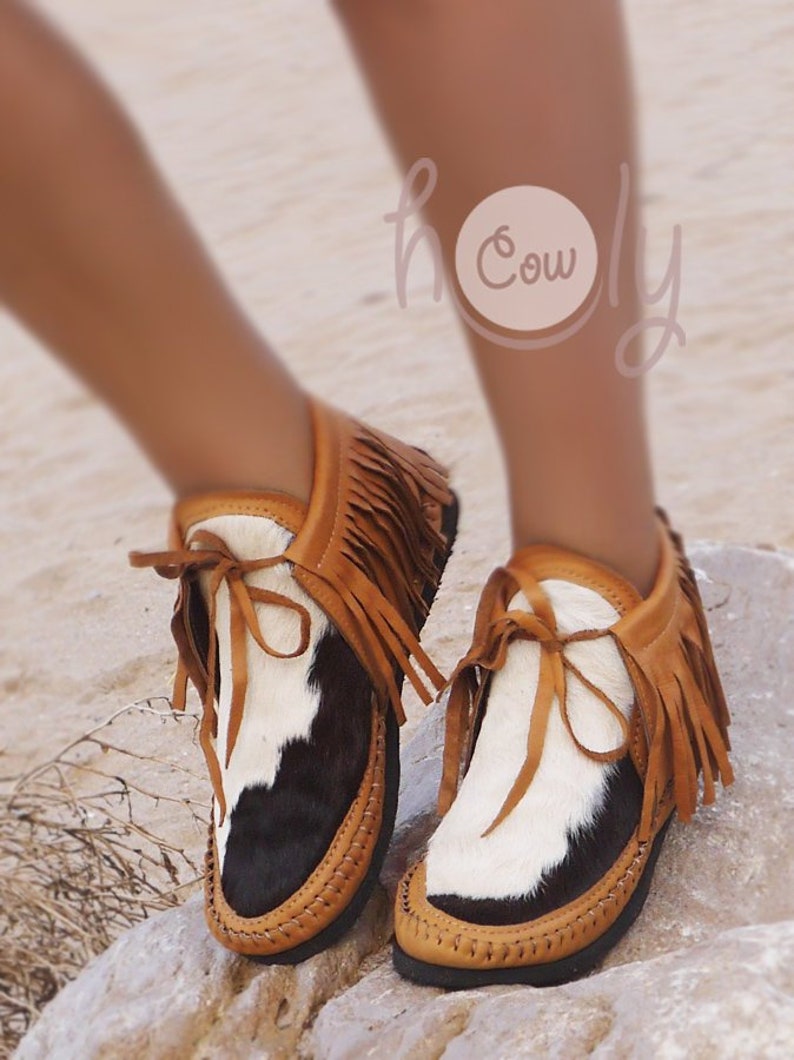cowhide leather moccasins