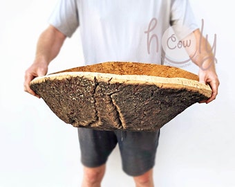 Large Eco Friendly Natural Cork Bark Bowl, Cork Bowl, Rustic Bowl, Natural Bowl, Table Centerpiece, Rustic Fruit Bowl, Eco Friendly Bowl