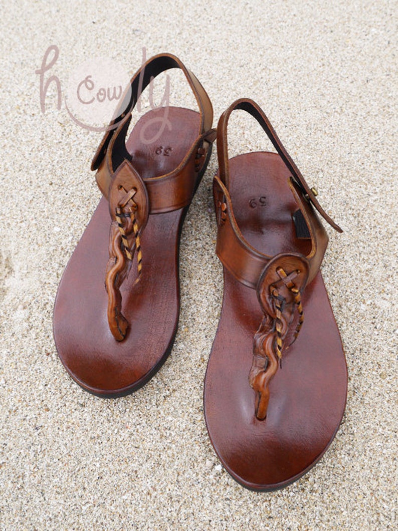 brown leather sandals size 7