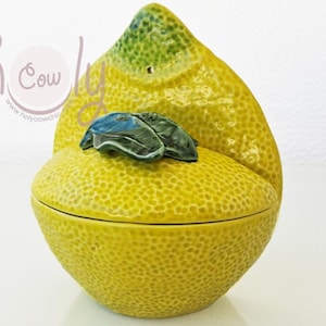 Handcrafted Wall-Mounted Ceramic Lemon Sugar Bowl with Lid, Bright Citrus Kitchen Decor, Sugar Box, Spice Box, Tea Holder, FREE SHIPPING