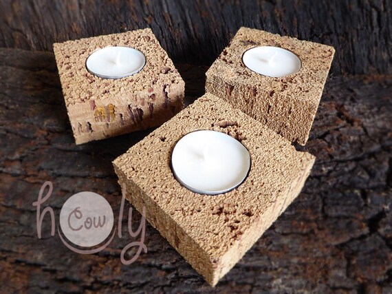 Cork Candle Holder Eco Friendly Candle Holder Handmade Eco Friendly Tea Light Candle Holder Rustic Candle Holder Natural Candle Holder