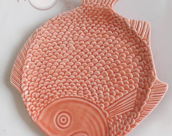 フランス製　ヴァロリス　魚型 陶器 プレート ピンク 皿 il_340x270.3311591334_buqw.jpg