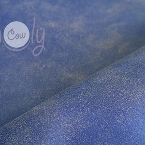 Excellent blue cracked cow leather 12 inches x 12 inches with a thickness 1.5 mm, Blue Leather Piece, Distressed Blue Leather, Leather