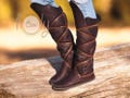 Knee High Brown Leather Boots, Knee High Womens Boots, Knee High Leather Boots, Renaissance Boots, Viking Boots, Cosplay Boots, Pirate Boots product logo