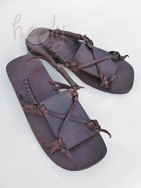 Handmade Brown Leather Sandals Womens Sandals Mens Leather - Etsy Israel