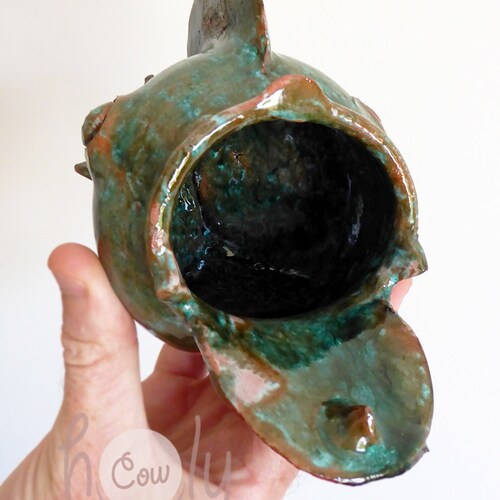 Hand Crafted Decorative Ceramic shops Open Mouth Fish