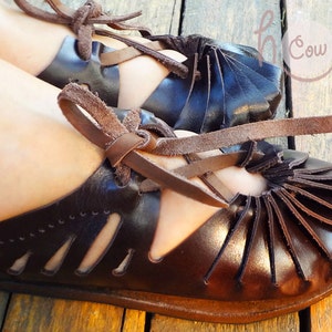 Handmade Brown Leather Sandals, Unique Earthy Design