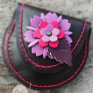 Funky Flower Power 100% Handgemachte Leder Geldbörse