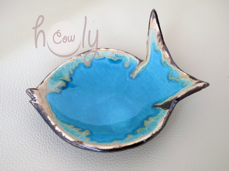 Hand Painted Ceramic With Glass Fish Bowl Etsy