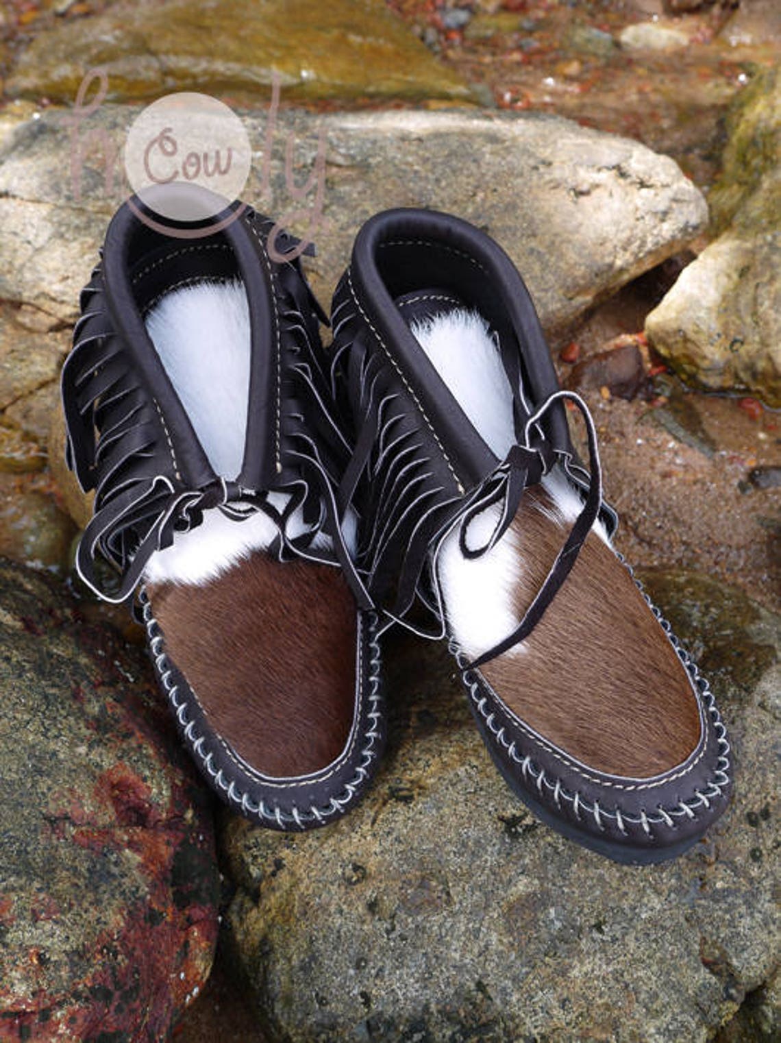 cowhide leather moccasins