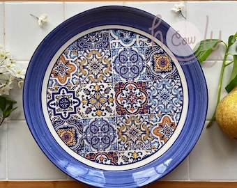 Hand Painted Ceramic Portuguese Tiles Bowl, FREE SHIPPING