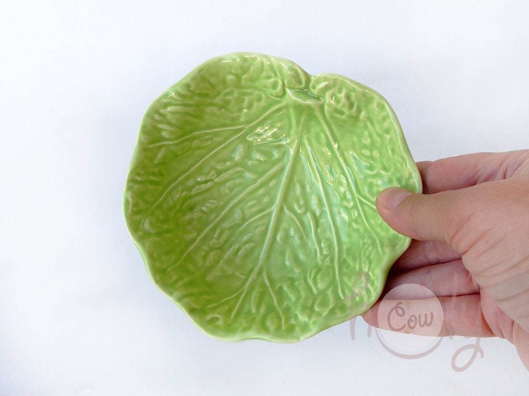 Handmade Ceramic Cabbage Leaf Bowl, Cabbage Leaf Bowl, Ceramic Cabbage