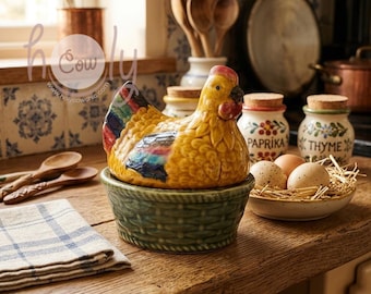 Premium AI Image | chicken eggs basket on the hey