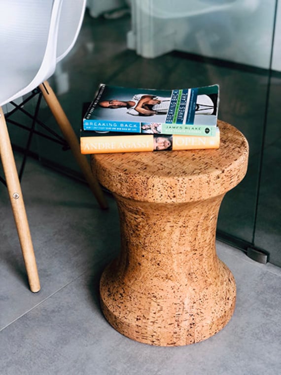 Handmade Eco Friendly Brown Cork Side Table Or Stool Eco Friendly Side Table Cork Stool Eco Friendly Stool Rustic Stool FREE SHIPPING
