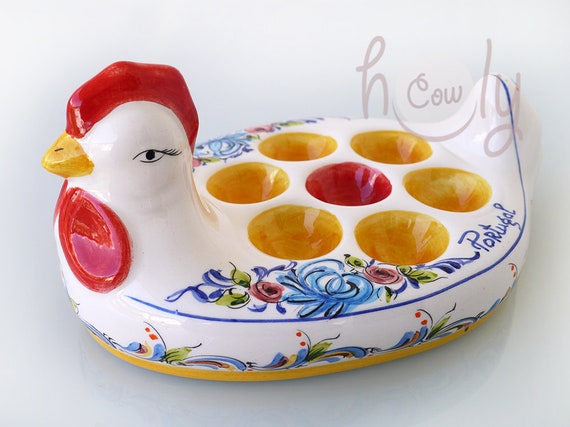 Colorful Ceramic Chicken Egg Holder