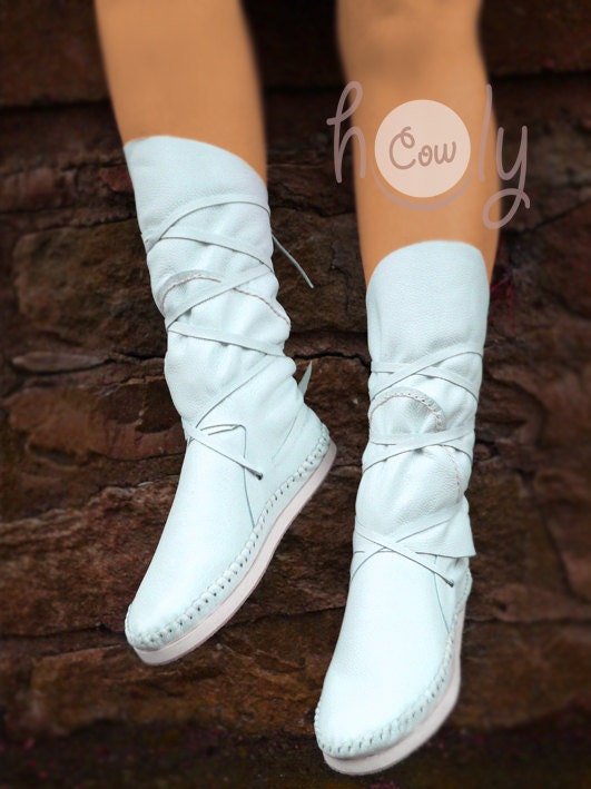 White leather moccasins womens Clearance