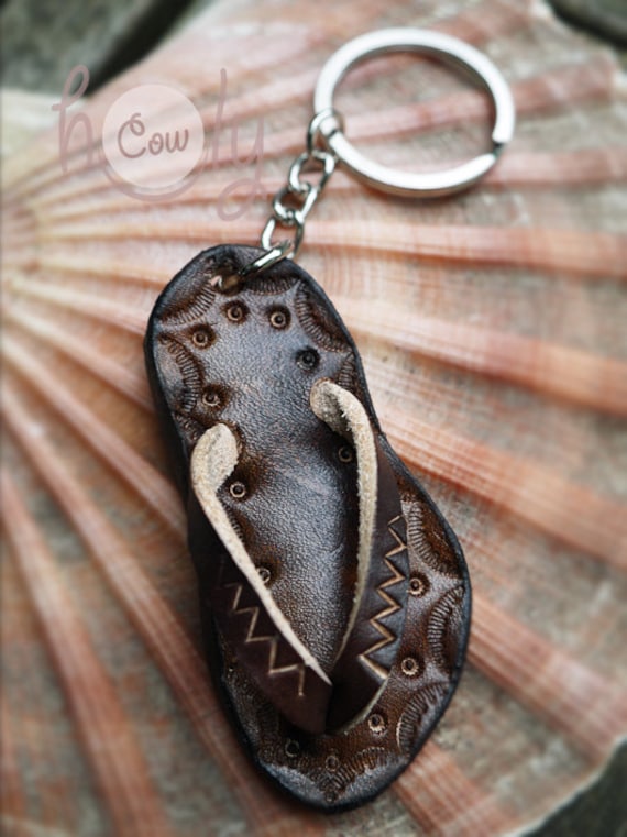 Llavero de sandalia cuero hecho a mano llavero Etsy España