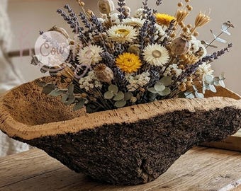 Extra Large Natural Cork Bark Bowl, Rustic Table Centerpiece, Eco Friendly Fruit Bowl