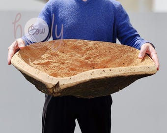 Large Eco Friendly Natural Cork Bark Bowl, Cork Bowl, Rustic Bowl, Natural Bowl, Table Centerpiece, Rustic Fruit Bowl, Eco Friendly Bowl