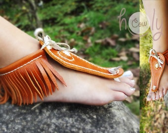 Hand Stitched Orange Leather Barefoot Sandals, Leather Sandals, Barefoot Sandals, Womens Sandals, Mens Sandals, Mens Sandals, Orange Sandals