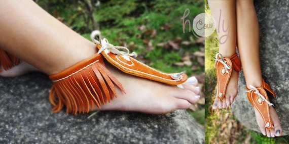 Hand Stitched Orange Leather Barefoot Sandals, Leather Sandals, Barefoot Sandals, Womens Sandals, Mens Sandals, Mens Sandals, Orange Sandals