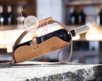 Soporte para vino de corcho ecológico y 100% natural, soporte rústico para vino, soporte natural para vino, soporte de corcho para vino, soporte ecológico para vino, corcho