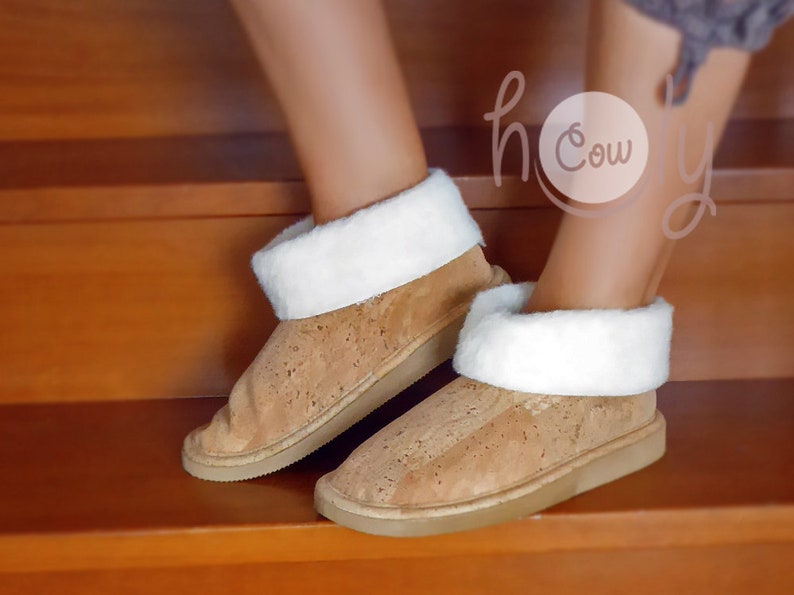 Handmade Eco Friendly Womens Slippers Made From Cork Vegan Etsy UK