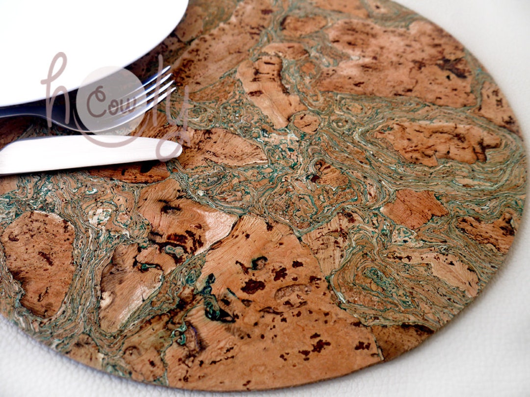 Handmade Natural Eco Friendly Large Cork Placemat, Natural Placemat, Rustic Placemat, Cork