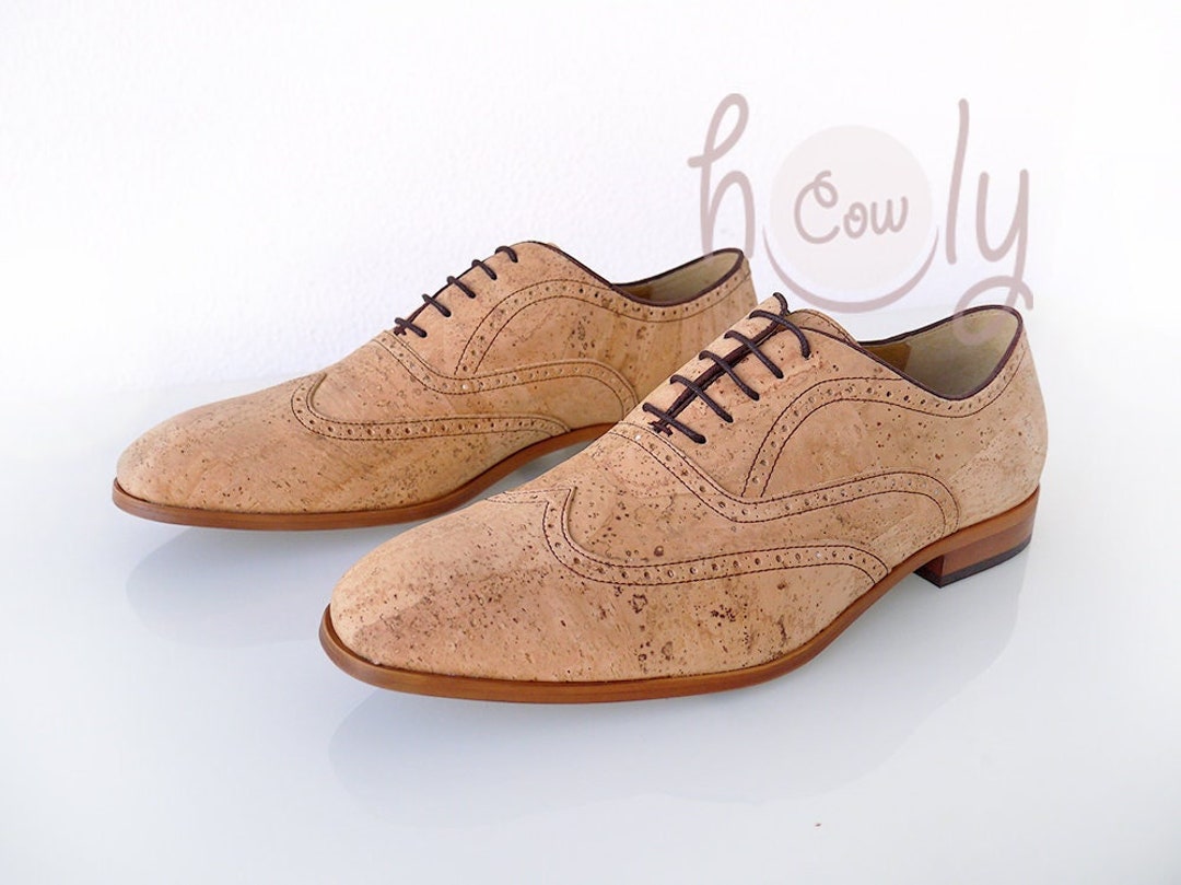 Eco Friendly Men's Vegan Oxford Shoes Made From Cork, Vegan Shoes