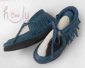 Blue Leather Moccasins, Moccasin Boots, Womens Moccasins, Mens Moccasins, Moccasins Men, Boots Women, Leather Moccasins, Leather Boho Boots,