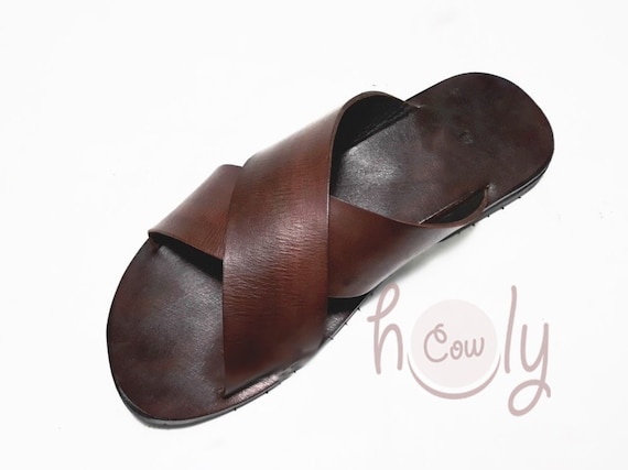 braune ledersandalen