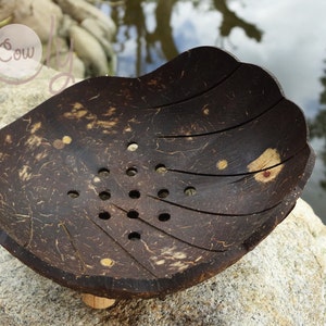 Coconut Shell Soap Dish, Soap Dish, Wooden Soap Dish, Natural Soap Dish