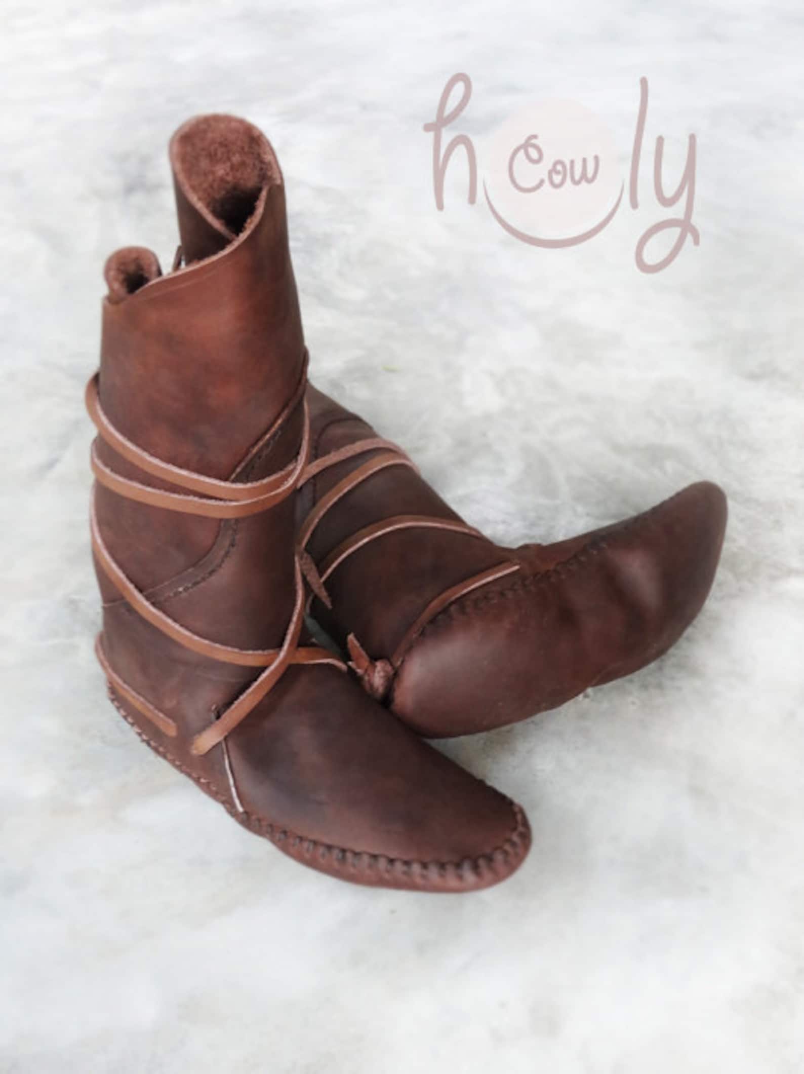 Hand Stitched Brown Leather Sole Less Moccasins Moccasin Etsy
