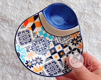 Handmade Ceramic Portuguese Tiles Olive Dish