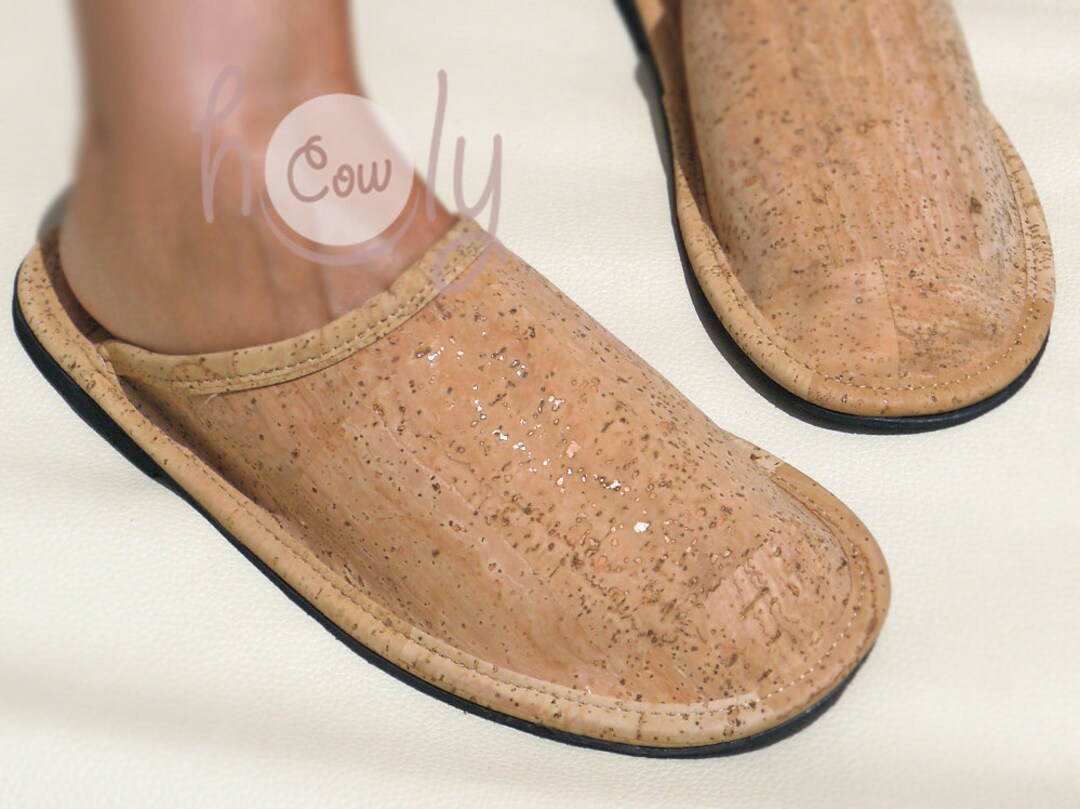 Handmade Eco Friendly Womens Slippers Made From Cork, Vegan Slippers