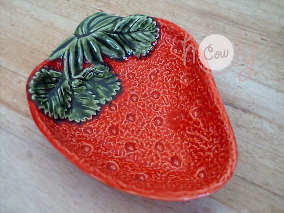 Ciotola In Ceramica A Forma Di Fragola - Piatto Per Frutta, Insalata E Dessert, Arredamento Cucina