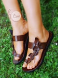 Handmade Brown Leather Leaf Sandals, Womens Sandals, Leather Sandals Women, Hippie Sandals, Cowgirl Sandals, Mens Sandals, Boho Sandals product logo