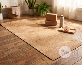 Natural Eco Friendly Nonslip Cork Yoga Mat, Cork Yoga Mat, Yoga Mat, Pilates Mat, Eco Mat, Eco Exercise Mat, FREE SHIPPING, Made In Portugal