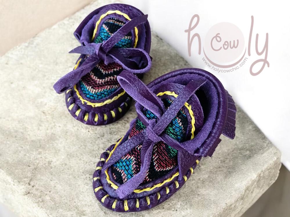 Purple Leather Baby Moccasins, Baby Moccasins, Toddler Moccasins, Infant Moccasins, New Mom Gift, Baby Shower Gift, Baby Shower Girl, Shoes
