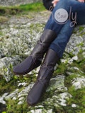 Brown Leather Moccasins, Womens Moccasins, Mens Moccasins, Womens Brown Boots, Viking Boots, Renaissance Boots, Cosplay Boots, Pirate Boots product logo