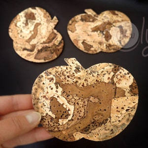 Set of Three Handmade Apple Cork Coasters, Coasters, Natural Coasters, Cork Coasters, Eco Friendly Coasters, Rustic Coasters, Apple Coasters
